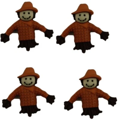 Botones de Espantapájaros (4 piezas) - Botones en abundancia - Acción de Gracias - Chatarra de costura artesanal Foto 1 de 2