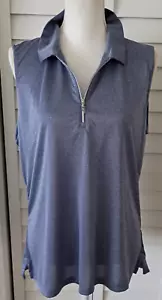 Callaway women's Golf Heath Quarter Zip Sleeveless Polo Heather Blue XL - Picture 1 of 9