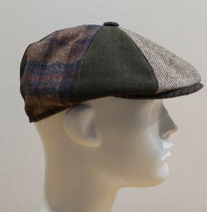 COPPOLA BERRETTO PEAKY BLINDERS SPICCHI PATCHWORK MADE IN ITALY misura 56 - Imagen 1 de 4