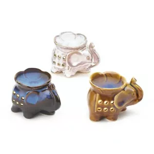 Elephants Porcelain Oil Warmer Diffuser Burner Candle Holder Home Decor Set of 3 - Picture 1 of 8