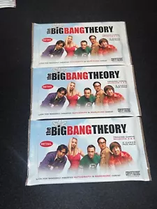 LOTE 3X - The Big Bang Theory Temporadas 3 y 4 Booster Packs 2012 Cryptozoic CCG - Imagen 1 de 2