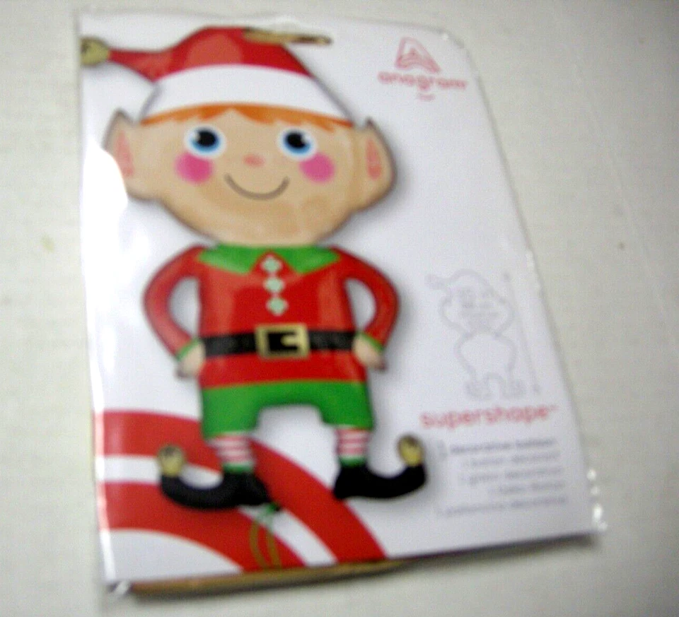 Christmas Elf Super Shape Foil Balloon By Anagram, 22" x 35", Brand New - Image 1 of 1
