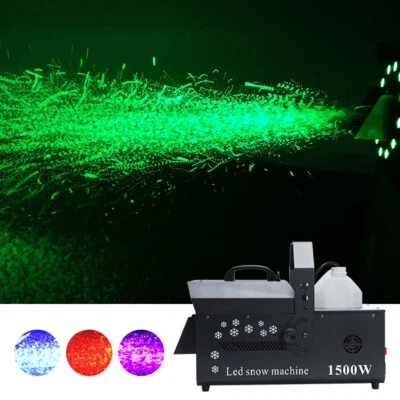 1500W RGB LED Snow Machine DJ Snowflake Machine Stage Snow Maker with Remote NEW - Image 1 of 4