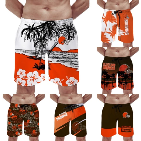 Cleveland Browns Men’s Beach Shorts Quick Dry Summer Loose Swim Trunks Gift Cover