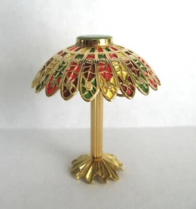 casa delle bambole casa delle bambole miniatura LAMPADA DA TAVOLO ELETTRICA TIFFANY TONO TERRA MULTI PARALUME - Foto 1 di 4