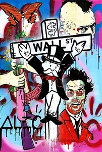 Alec Monopoly Hand oil painting on canvas,Wall ST 24×36in - Picture 1 of 5