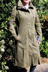 DAYBREAK Damen Trenchjacke Trenchcoat lang khaki leicht Größe 38 NEU HB156 - Bild 1 von 10
