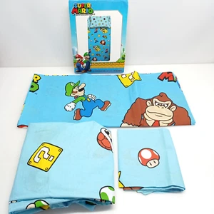 Super Mario, Bettwaesche-Set fuer Einzelbett, Kissenbezug, Bettlaken - Bild 1 von 6