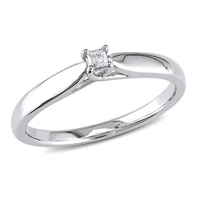 Amour Sterling Silver Diamond Accent Solitaire Promise Ring - Изображение 1 из 4