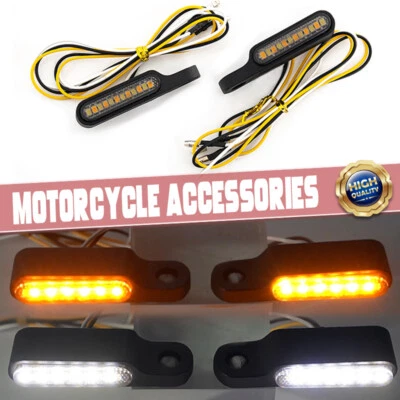 Se adapta a Harley Sportster XL 1200/883 manillar LED señales de giro luz intermitente Foto 1 de 4