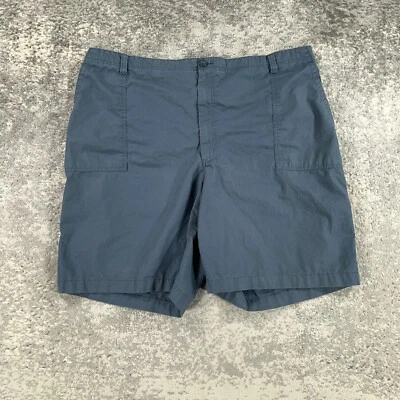 Lands End 短裤男式 2XL XXL 蓝色卡其色帆布斜纹布弹力远足 Gorpcore — 第 1/4 张图片