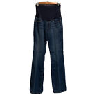 Paige Maternity Jeans 28 Skyline Bootcut Pull on Belly Panel Dark Wash Stretch
