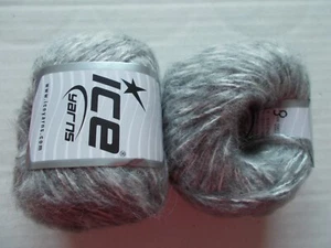 Ice Yarns Winter wool blend yarn, light gray/white, lot of 2 (176 yds ea) - Picture 1 of 3