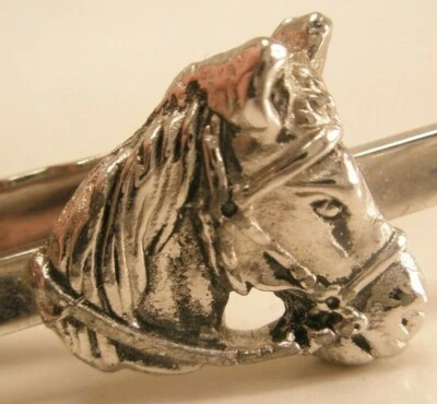 Horse Head Vintage Tie Bar Clip harness hunter jumper animal - Image 1 of 4
