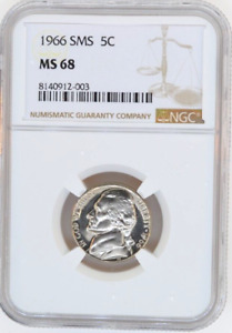 1966 SMS Jefferson Nickel NGC Certified MS68