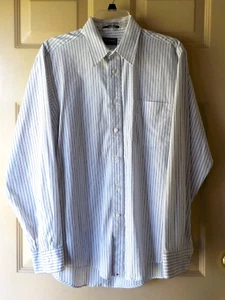 HATHAWAY LONG SLEEEVE PIMA PIN POINT OXFORD STRIPED SHIRT SIZE 16/35 PREOWNED - Picture 1 of 5