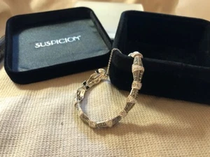 Verdacht Sterlingsilber Markasit und CZ Gliederarmband und Sicherheitskette NEU - Bild 1 von 4