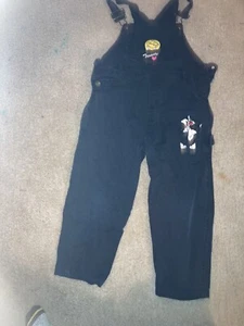 Looney Tunes Kids Bibs Sylvester Tweety, No Tags, Waist 31”, Inseam 17”, Black - Picture 1 of 9