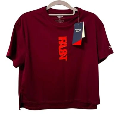Camiseta Reebok Run Fast Graphic Performance Rojo Granate Talla Pequeña Nueva con Etiquetas Foto 1 de 4