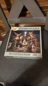 Bits And Pieces 500 Pc Puzzle In The Manger Nativity Scene 100% Complete - Picture 1 of 6