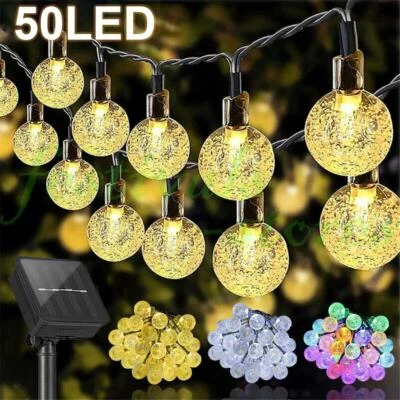 Cadena de luces LED de 23 pies para exteriores con energía solar para patio patio porche decoración de fiestas Foto 1 de 4