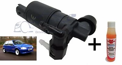 Front & Rear Windscreen Washer Pump For Peugeot 106 2000>2003 + Screen Wash - Image 1 of 2