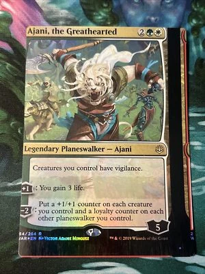 MTG NFC "miscut" War of the Spark Foil Ajani, the Greathearted #3 - Image 1 of 2