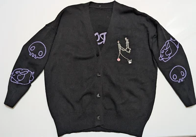 Forever 21 x Hello Kitty & Friends Knit Kuromi Chain Cardigan Black Medium - Image 1 of 4