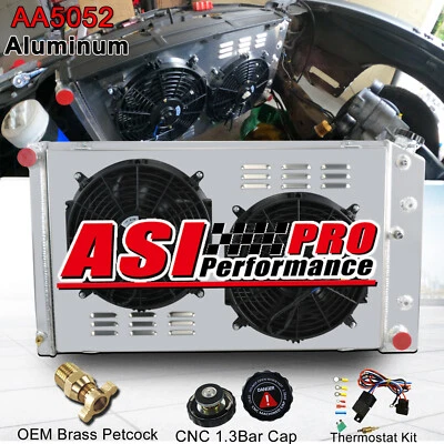 161 For 1973-86 Chevy/GMC C/K C10 C20 C30 K30 3 Row Aluminum Radiator&Shroud Fan Foto 1 de 4