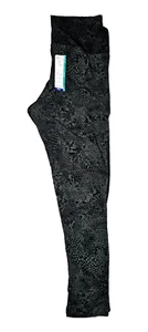 Size 0X (14W) Womens High Rise Fitted Plus Size Leggings - Gray Print - Picture 1 of 4