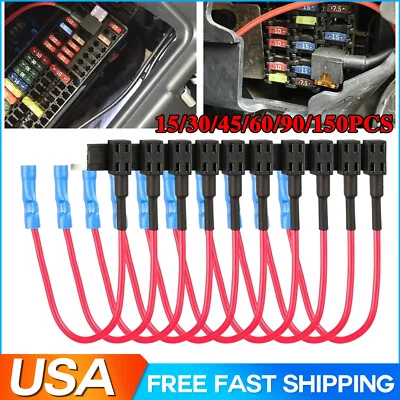 Fuse TAP Adapter Kit 12V 15 Amp 20Amp Car Add-a-circuit Mini ATM APM Blade LOT  - Image 1 of 4