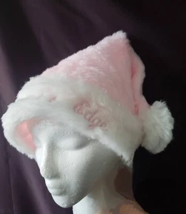 Sombrero de Papá Noel de Navidad Rosa o Azul Borde de Bailarina Esponjoso Peluche Talla Única Nuevo sin Etiquetas - Imagen 1 de 13