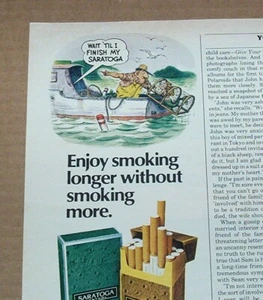 1983 Printanzeige - Saratoga Zigarette Fischer Fallen Meerjungfrau NIEDLICH Kunst Kunstwerk AD - Bild 1 von 2