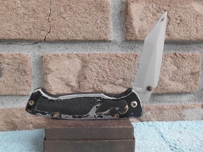 NAVAJA DE BOLSILLO VINTAGE DE ACERO INOXIDABLE CHINA LOCKBACK 4.5" CON CLIP DE BOLSILLO Foto 1 de 4