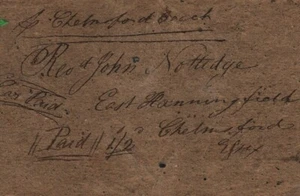 GB Essex *East Hanningfield* Chelmsford MAIL-COACH PARCELS c1820 {samwells} H80 - Picture 1 of 6