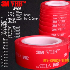 3M VHB #4905 Double-sided Clear Transparent Acrylic Foam Adhesive Tape Length 2m - Picture 1 of 22