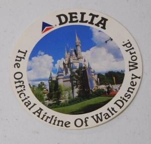 VINTAGE UNUSED DELTA AIR LINES OFFICIAL AIRLINE OF DISNEY STICKER 3 1/2" - Picture 1 of 2