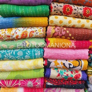 Indian Vintage Boho Quilt Decorative Bedding Kantha Throw Reversible Blanket - Picture 1 of 6