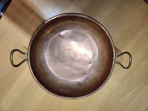 Alte Französiche Kupfer Sauteuse Schmorrpfanneaus flache Pfanne aus Frankreich - Bild 1 von 8