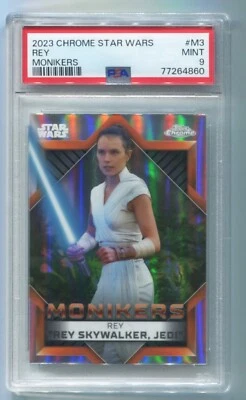 2023 Topps Chrome Star Wars REY SKYWALKER Monikers #M3 Graded PSA 9 MINT - Image 1 of 2