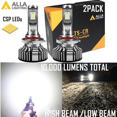 Alla Lighting 10000lm LED 9005 TS-CR Headlight Bulb 6000K Xenon White Convert - Image 1 of 4