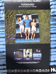OVERSIZED Outdoor Packable Blanket HURLEY Beach & Lawn Blanket Picnic Blanket - Picture 1 of 2