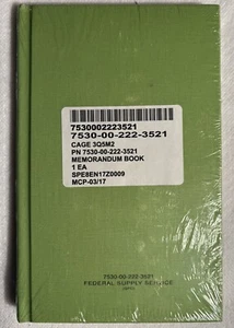 7530-00-222-3521 Federal Supply Service Military Green Notebook Hardcover 8"x5" - Picture 1 of 2