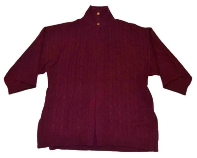 $798 Polo Ralph Lauren Mujer Cable Cachemira Cárdigan Capa Chal Suéter Rojo M L Foto 1 de 3