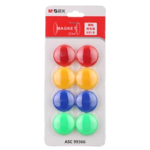 M&G Office Whiteboard Fridge Magnetic Buttons 4 Colours 3cm Pack of 8 Magnets - Picture 1 of 5