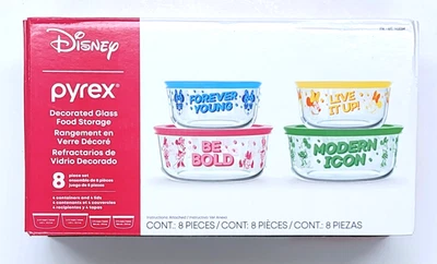 NEW 8 Piece Pyrex Minnie Mouse Food Storage set DISNEY colorful and fun - Image 1 of 4