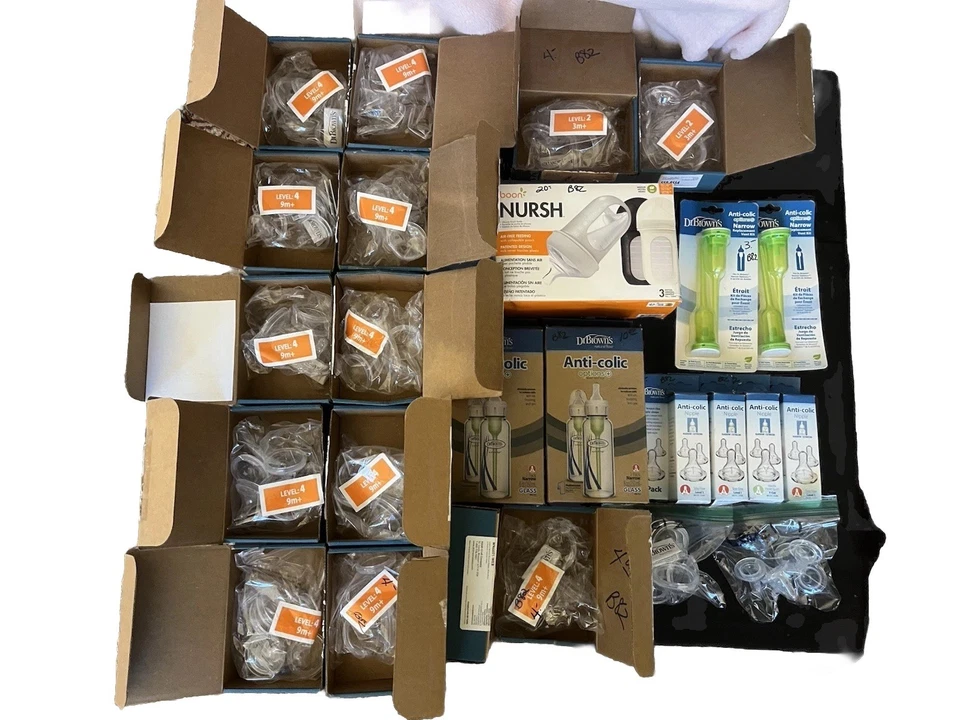BRAND NEW-Dr Brown’s Nipples, Options+ Replacement Vents, Bottles And Nursh LOT - Image 1 of 4