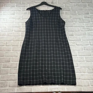 Ann Taylor Factory Black and White Plaid Dress Women's Size 12 Cotton Spandex - Bild 1 von 7