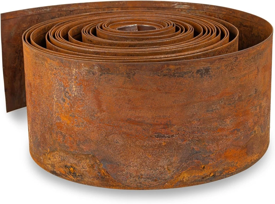 Corten Steel Lawn Edging 10 m - Metal Garden Edging 14 cm High, Easy to install. - Image 1 of 1