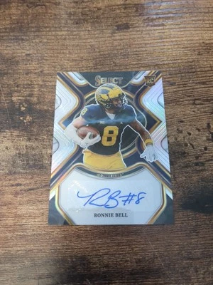 2023 Panini Select Draft Picks - Ronnie Bell Silver Prizm Auto #RS-RBE Michigan - Image 1 of 2